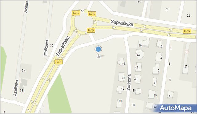 Nowodworce, Supraślska, 33, mapa Nowodworce