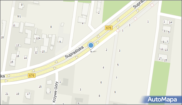 Nowodworce, Supraślska, 7, mapa Nowodworce