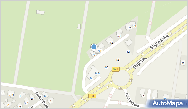 Nowodworce, Supraślska, 70, mapa Nowodworce