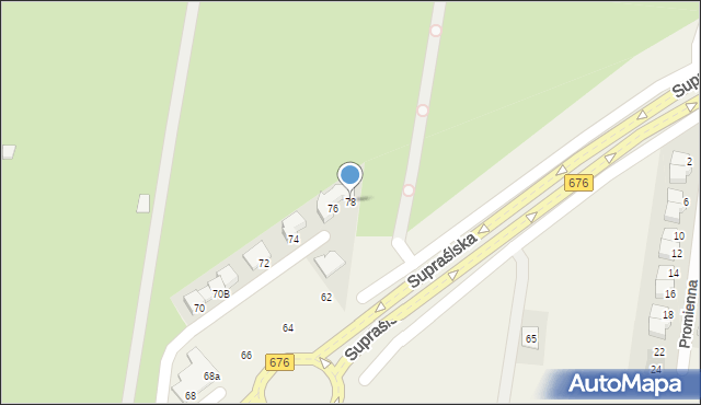 Nowodworce, Supraślska, 78, mapa Nowodworce