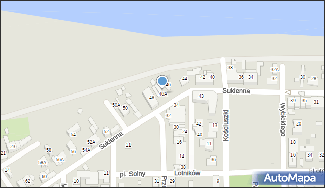 Nowy Dwór Mazowiecki, Sukienna, 46A, mapa Nowy Dwór Mazowiecki