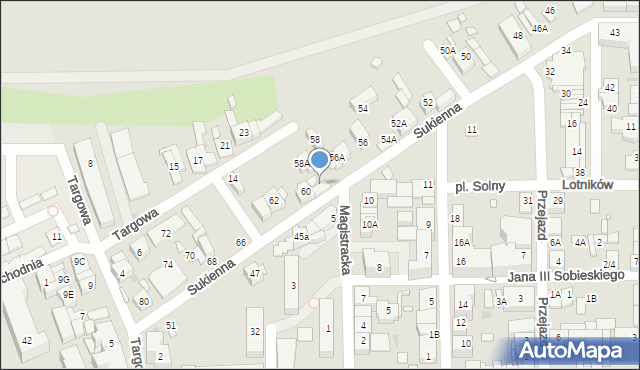 Nowy Dwór Mazowiecki, Sukienna, 60A, mapa Nowy Dwór Mazowiecki