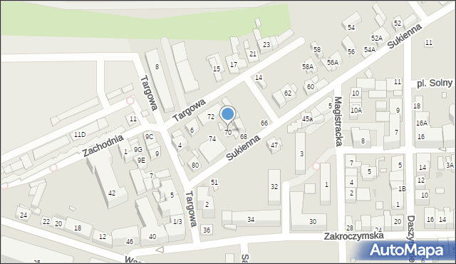 Nowy Dwór Mazowiecki, Sukienna, 70, mapa Nowy Dwór Mazowiecki