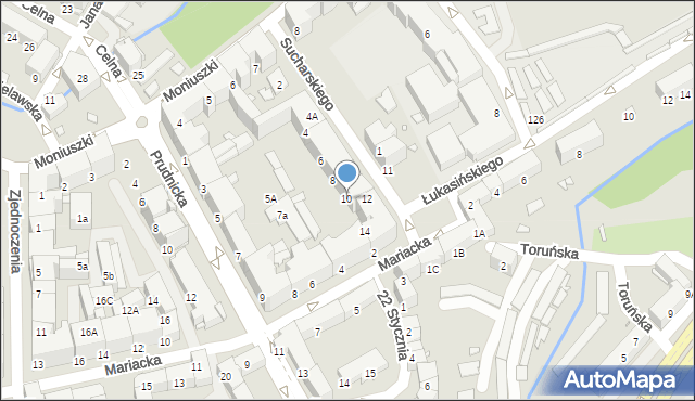 Nysa, Sucharskiego Henryka, mjr., 10, mapa Nysy