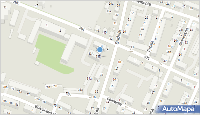 Oleśnica, Sudoła Franciszka, ks., 33E, mapa Oleśnica