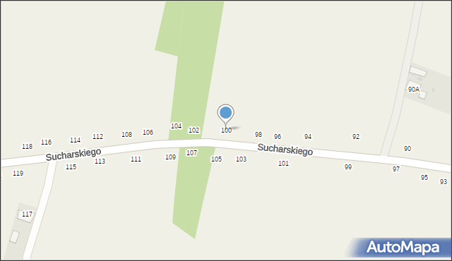 Olesno, Sucharskiego Henryka, mjr., 100, mapa Olesno