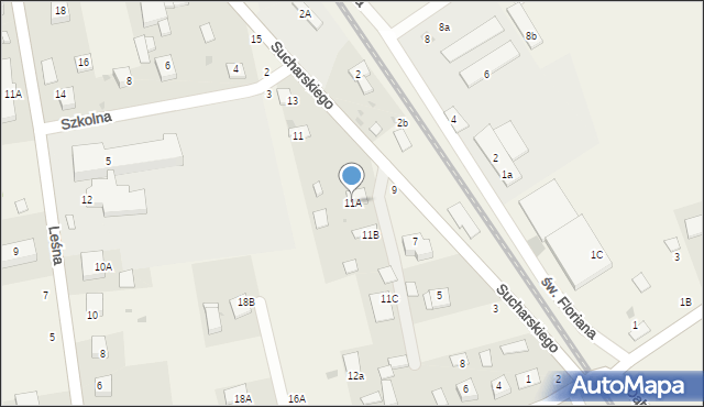 Olesno, Sucharskiego Henryka, mjr., 11A, mapa Olesno