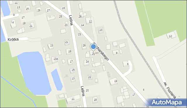 Olesno, Sucharskiego Henryka, mjr., 21, mapa Olesno