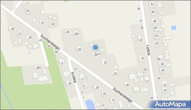 Olesno, Sucharskiego Henryka, mjr., 24, mapa Olesno