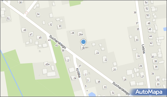 Olesno, Sucharskiego Henryka, mjr., 26, mapa Olesno