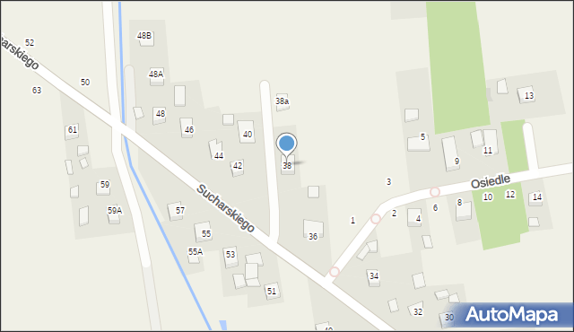 Olesno, Sucharskiego Henryka, mjr., 38, mapa Olesno