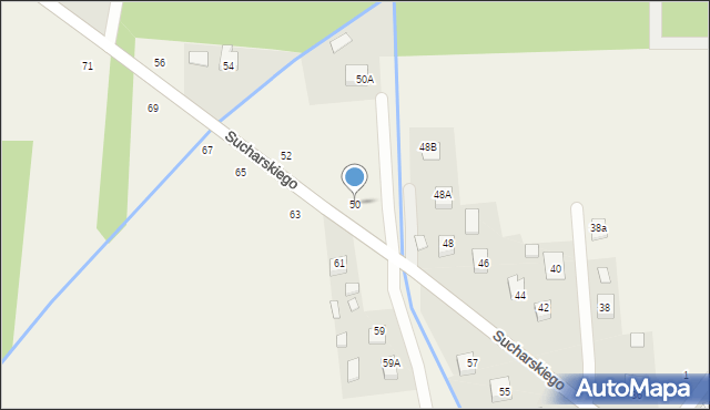 Olesno, Sucharskiego Henryka, mjr., 50, mapa Olesno