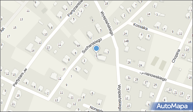 Olszewo-Borki, Sucharskiego Henryka, mjr., 1, mapa Olszewo-Borki