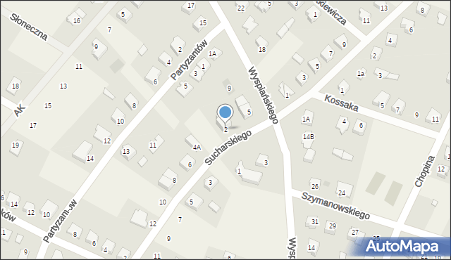 Olszewo-Borki, Sucharskiego Henryka, mjr., 2, mapa Olszewo-Borki