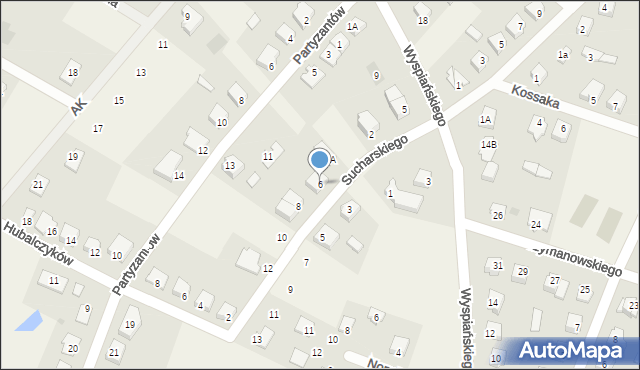 Olszewo-Borki, Sucharskiego Henryka, mjr., 6, mapa Olszewo-Borki