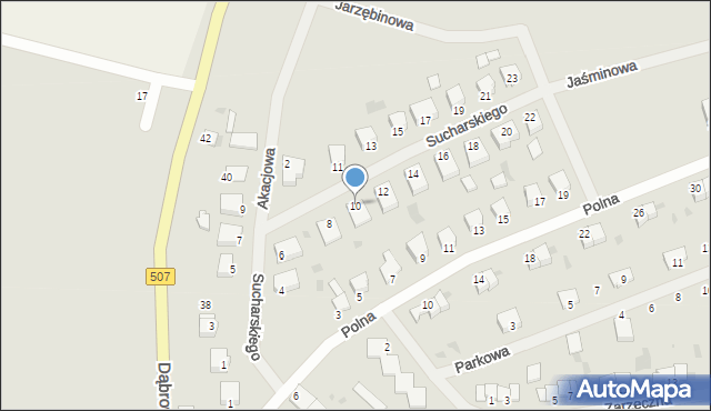 Orneta, Sucharskiego Henryka, mjr., 10, mapa Orneta
