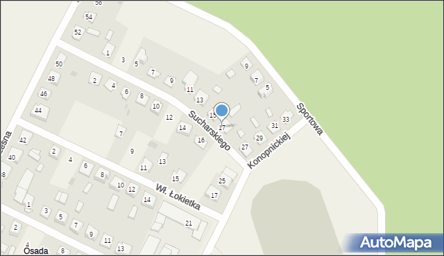 Osięciny, Sucharskiego Henryka, mjr., 17, mapa Osięciny