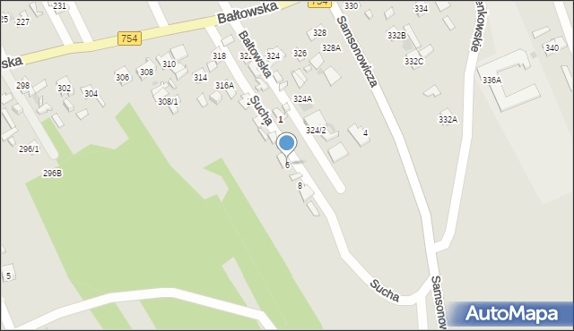 Ostrowiec Świętokrzyski, Sucha, 6, mapa Ostrowiec Świętokrzyski