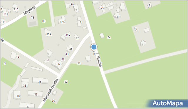Otwock, Sucha, 8, mapa Otwock