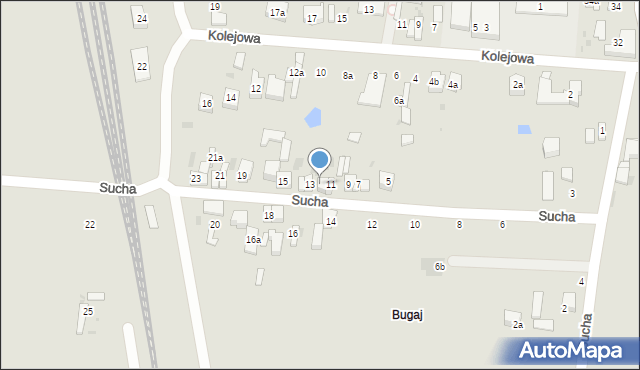 Ozorków, Sucha, 11a, mapa Ozorków