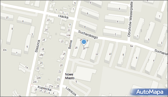 Ozorków, Sucharskiego Henryka, mjr., 14, mapa Ozorków