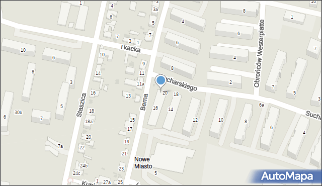 Ozorków, Sucharskiego Henryka, mjr., 22, mapa Ozorków