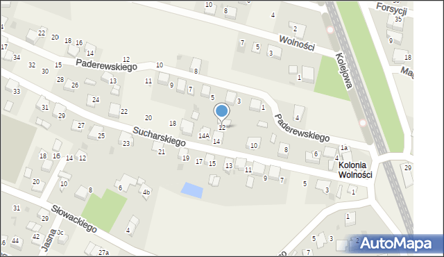 Piasek, Sucharskiego Henryka, mjr., 12, mapa Piasek