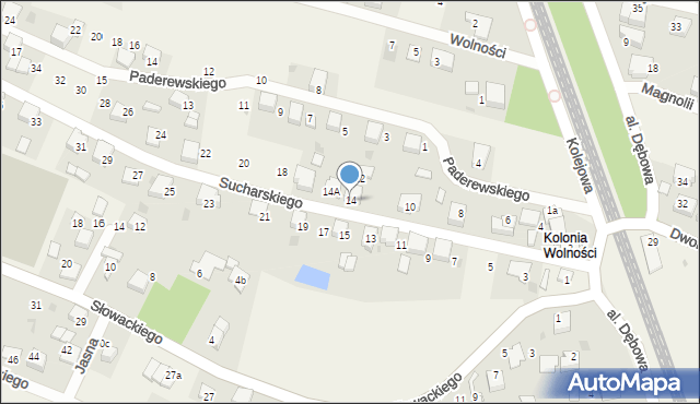 Piasek, Sucharskiego Henryka, mjr., 14, mapa Piasek