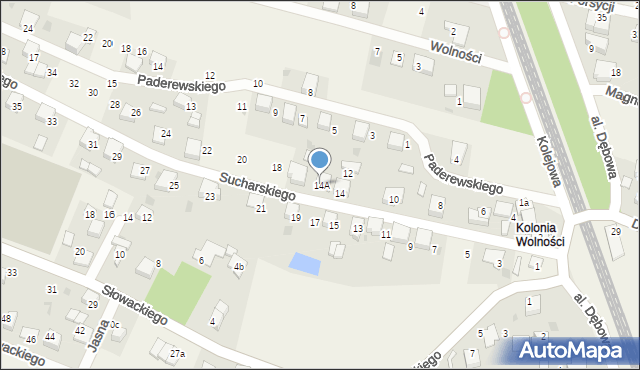 Piasek, Sucharskiego Henryka, mjr., 14A, mapa Piasek