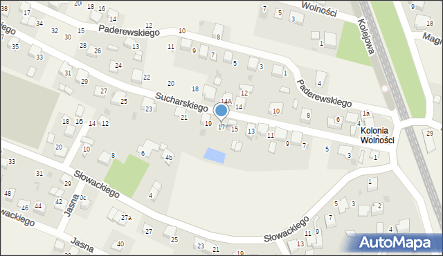 Piasek, Sucharskiego Henryka, mjr., 17, mapa Piasek