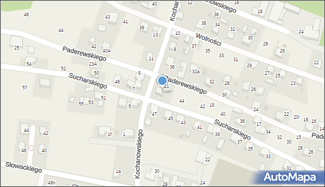 Piasek, Sucharskiego Henryka, mjr., 46, mapa Piasek