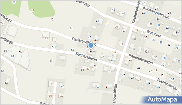 Piasek, Sucharskiego Henryka, mjr., 50, mapa Piasek