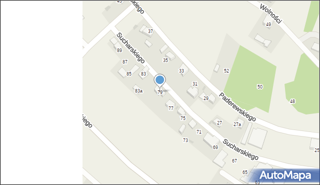 Piasek, Sucharskiego Henryka, mjr., 79, mapa Piasek