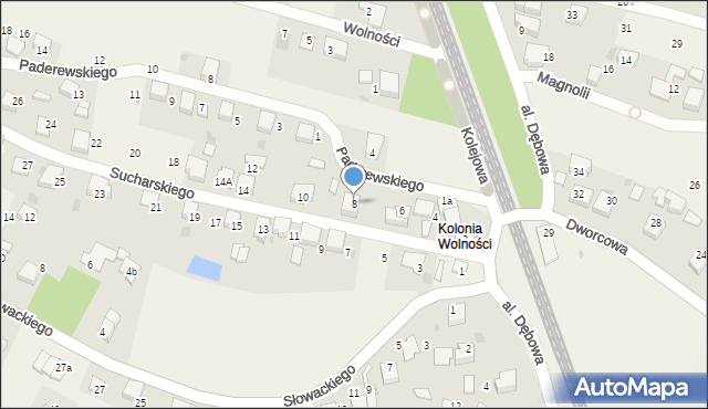 Piasek, Sucharskiego Henryka, mjr., 8, mapa Piasek