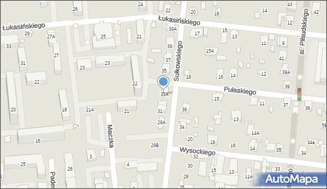 Piastów, Sułkowskiego Józefa, 33A, mapa Piastów