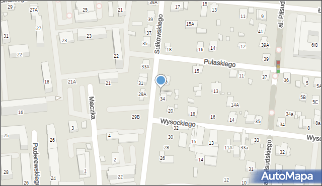 Piastów, Sułkowskiego Józefa, 34A, mapa Piastów