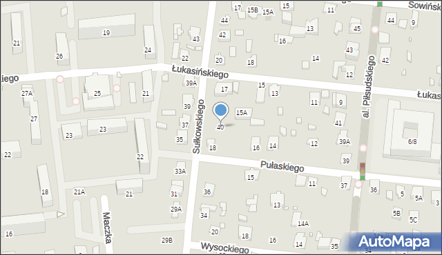 Piastów, Sułkowskiego Józefa, 40, mapa Piastów