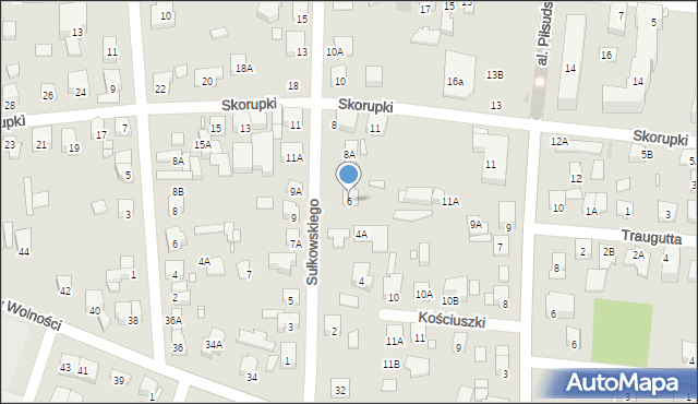 Piastów, Sułkowskiego Józefa, 6, mapa Piastów