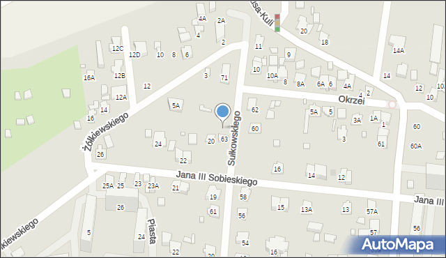 Piastów, Sułkowskiego Józefa, 65, mapa Piastów
