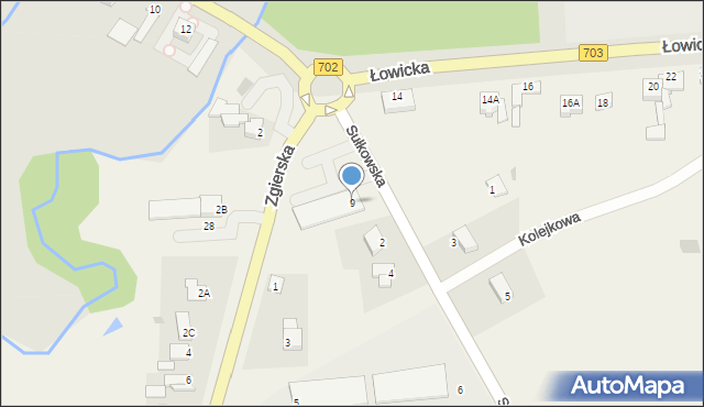 Piątek, Sułkowska, 9, mapa Piątek