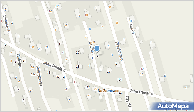 Pietrzykowice, Sucha, 4, mapa Pietrzykowice