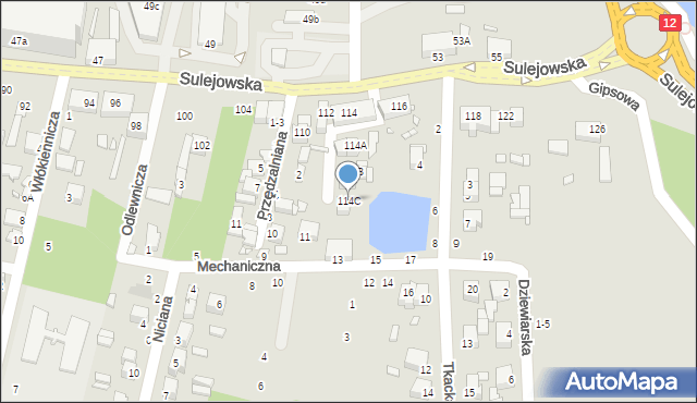 Piotrków Trybunalski, Sulejowska, 114C, mapa Piotrków Trybunalski