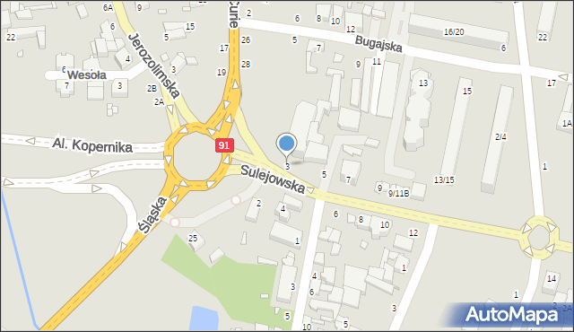 Piotrków Trybunalski, Sulejowska, 3, mapa Piotrków Trybunalski