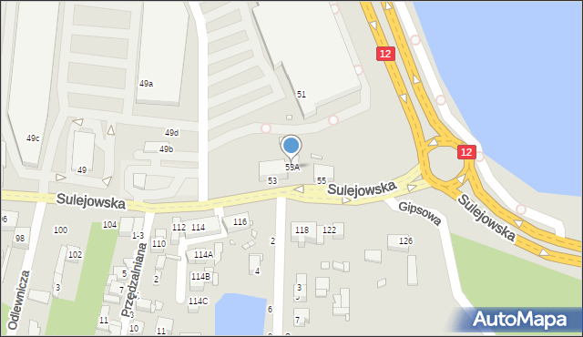 Piotrków Trybunalski, Sulejowska, 53A, mapa Piotrków Trybunalski