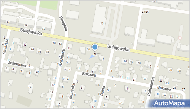 Piotrków Trybunalski, Sulejowska, 58, mapa Piotrków Trybunalski