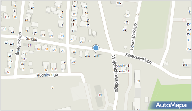 Poznań, Suszki Jerzego, 24b, mapa Poznania