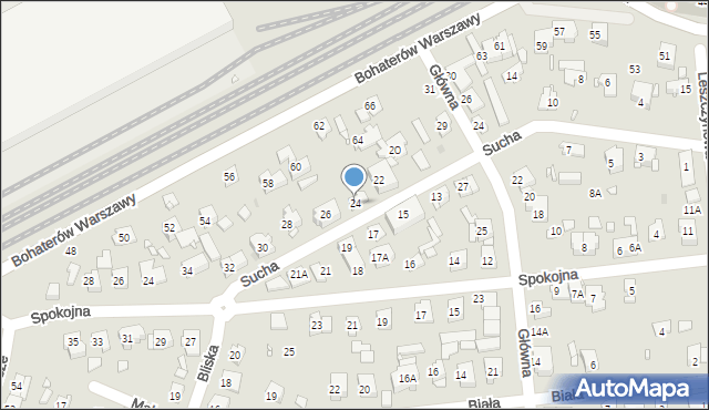 Pruszków, Sucha, 24, mapa Pruszków