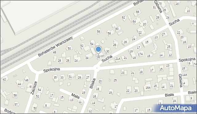 Pruszków, Sucha, 32, mapa Pruszków