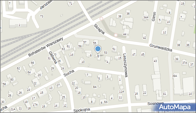 Pruszków, Sucha, 6, mapa Pruszków