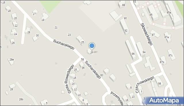 Przemyśl, Sucharskiego Henryka, mjr., 27, mapa Przemyśla